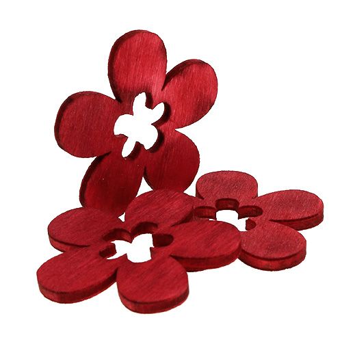 Floristik24 Flores de madeira vermelhas 4cm 72 unidades