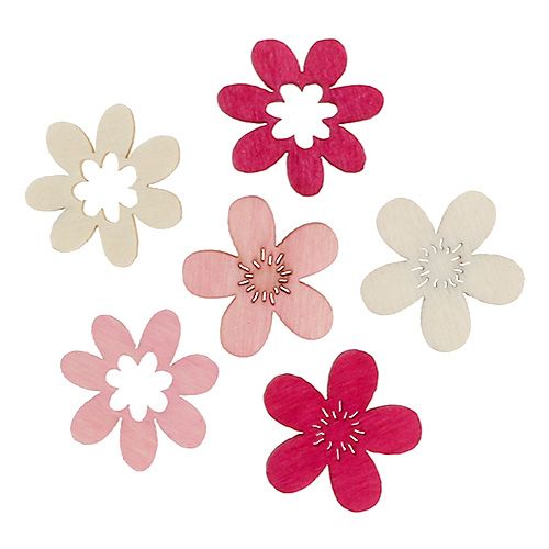 Flores de madeira streudeko 2cm bunda rosa. 144St