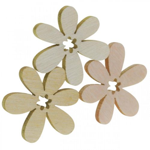 Itens Flores de madeira espalhar flores de decoração madeira laranja/rosa/branco 2cm 144p