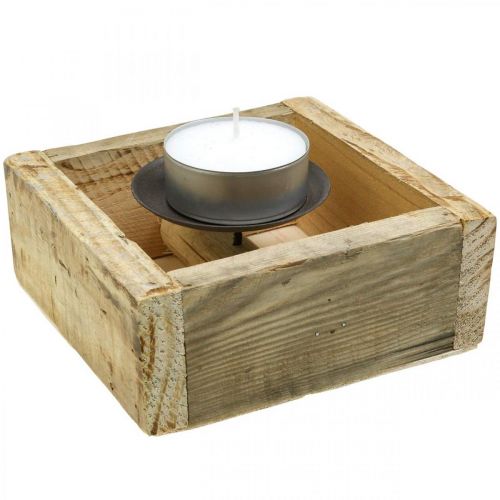 Floristik24 Castiçal decoração de mesa castiçal decoração madeira 15×15cm