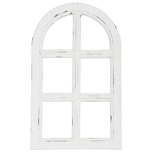 Floristik24 Decoração de madeira shabby chic moldura de janela decorativa madeira branca 29,5×48cm