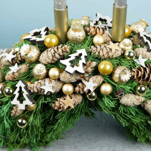 Floristik24 Decoração de madeira árvore de Natal natural 2cm - 8cm 32 un