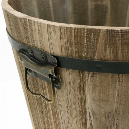 Floristik24 Floreira de madeira redonda com asas Vaso vintage Ø40cm