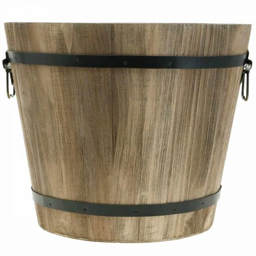 Floristik24 Floreira de madeira redonda com asas Vaso vintage Ø40cm