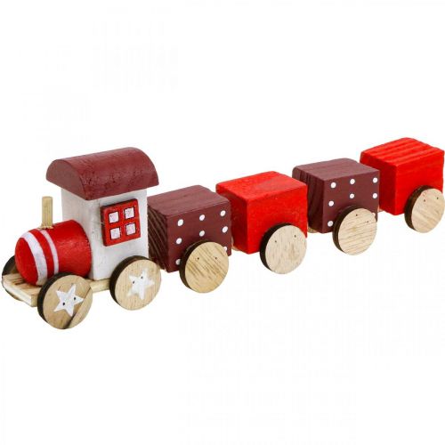 Itens Trem de madeira deco Natal trem vermelho L20cm H6cm 2pcs