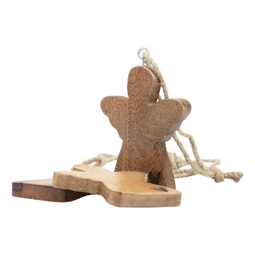 Floristik24 Anjo de madeira cabide decorativo natural decoração de anjo 8 × 1 × 10 cm 6 unidades