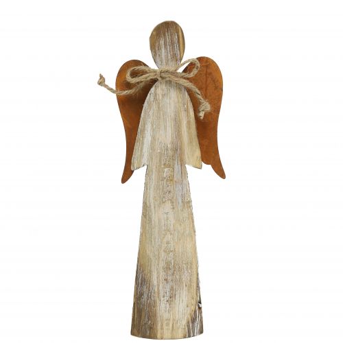 Floristik24 Figura de madeira anjo ferrugem 28cm