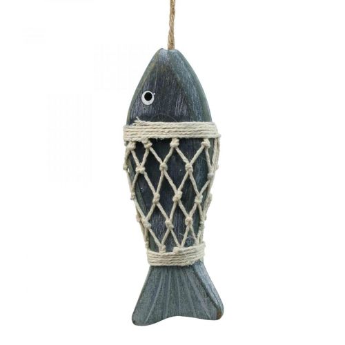 Peixe deco de madeira, peixe deco para pendurar 16,5 cm