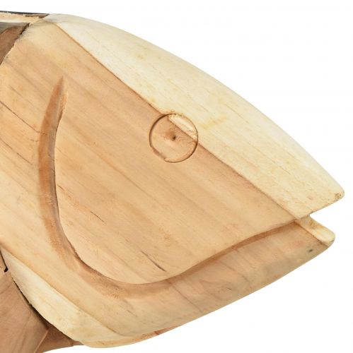 Floristik24 Peixe de madeira decoração de madeira de teca decoração de mesa de peixe madeira 63cm