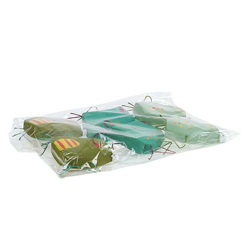Floristik24 Sapo de madeira 9,5 cm verde 6 peças