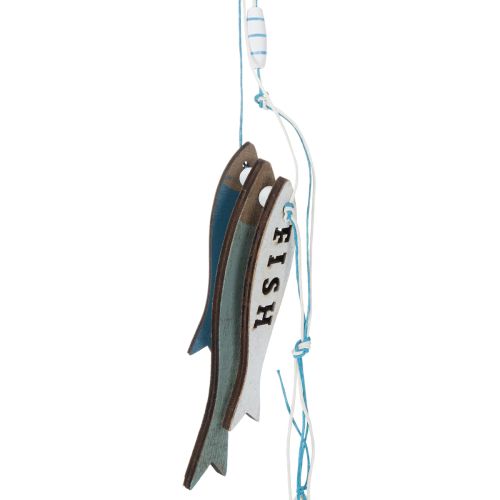 Enfeites de peixe de madeira para pendurar, azuis, 36 cm, conjunto de 4 peças. | Floristik24.pt