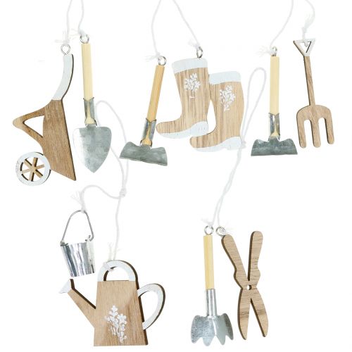 Floristik24 Ferramentas de jardim de cabide de madeira 5pcs