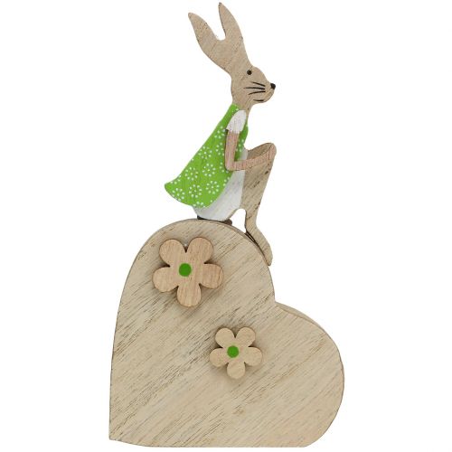 Floristik24 Coelho de madeira no coração 16,5cm 4pcs