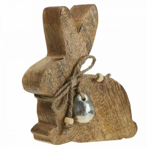Floristik24 Coelho de madeira decoração de mesa decoração de Páscoa madeira de manga 13×4×15cm