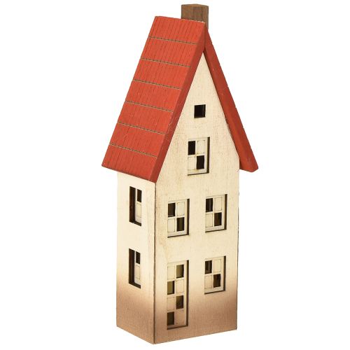 Luz de decoração de casa de madeira natural vermelha para bateria 8,5×6,5×22cm