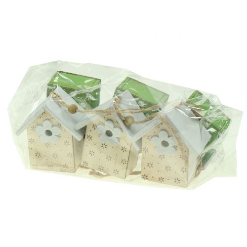 Floristik24 Deco birdhouse para pendurar 8cm 6pcs