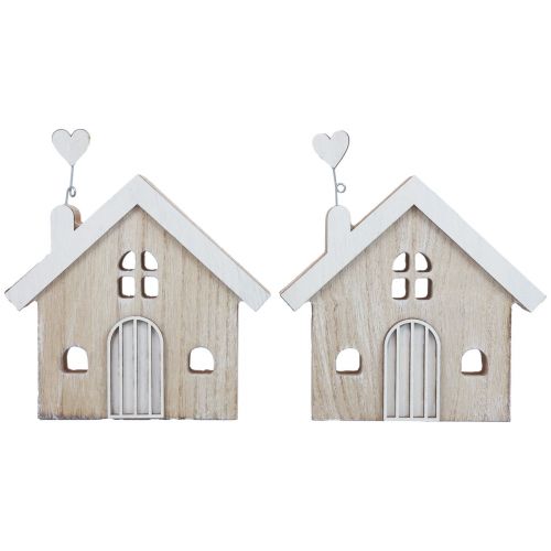 Suporte de mesa decorativo para casa de madeira madeira 16,5 cm 2 unidades