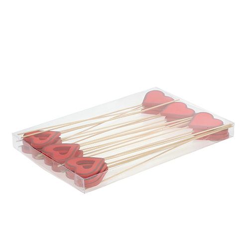 Floristik24 Coração de madeira 5cm vermelho 24pcs