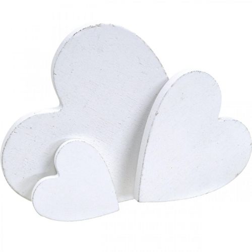 Itens Decoração de dispersão de coração de madeira corações de casamento branco 3/5/7cm 50p