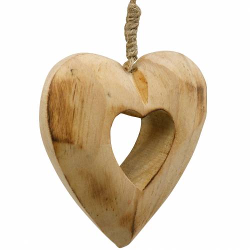 Floristik24 Coração pingente decorativo, coração de madeira, dia dos namorados, pingente de madeira, decoração de casamento 6pcs