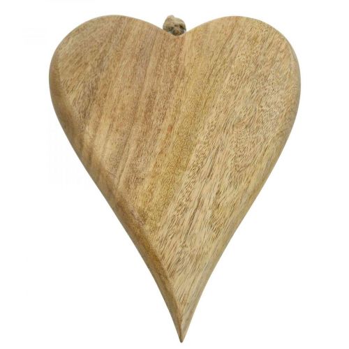 Cabide decorativo em madeira coração em madeira para pendurar natureza 26cm