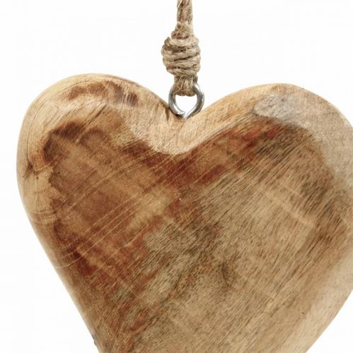 Itens Coração de madeira, pingente de coração feito de madeira de mangueira 9×9cm 4uds
