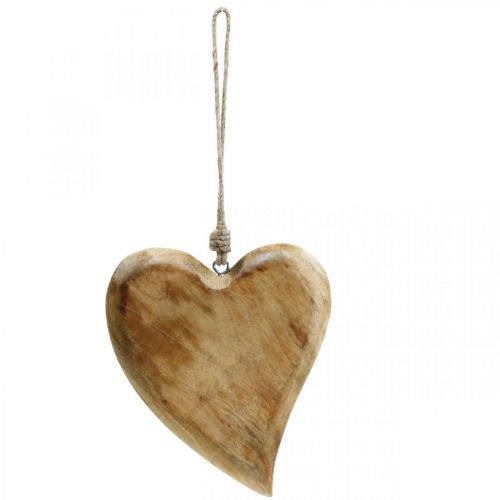 Floristik24 Coração de madeira, coração pendurado, coração de madeira de manga 16×20cm