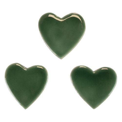 Floristik24 Corações de madeira corações decorativos madeira verde brilhante 4,5 cm 8 unidades