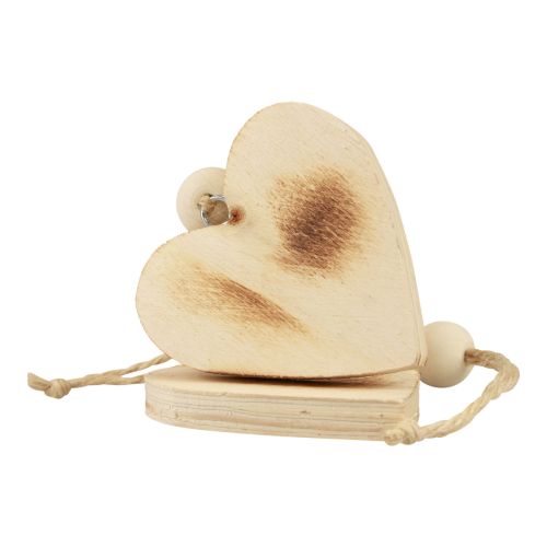 Itens Cabide decorativo de corações de madeira corações decorativos de madeira queimados 8 cm 6 unidades