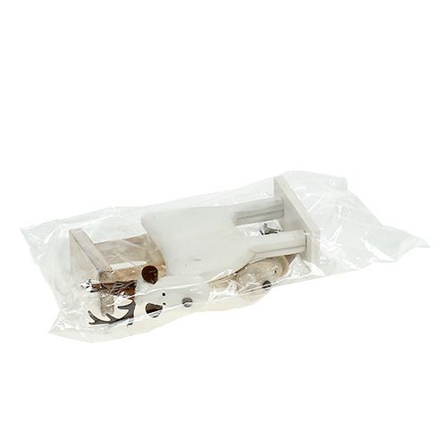 Floristik24 Veado de madeira branco H16,5 cm 2 unidades