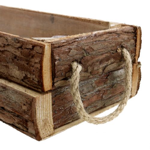 Itens Caixa de madeira natural 58cm x 14cm Alt.9cm