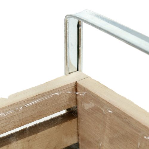 Floristik24 Caixa de madeira natural 20cm x 9cm A6cm com alças