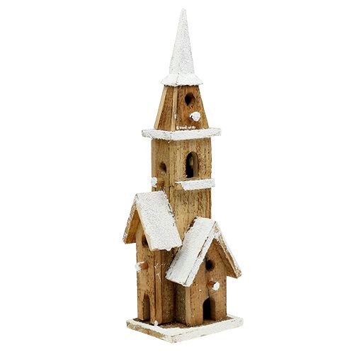 Igreja de madeira com iluminação 40cm