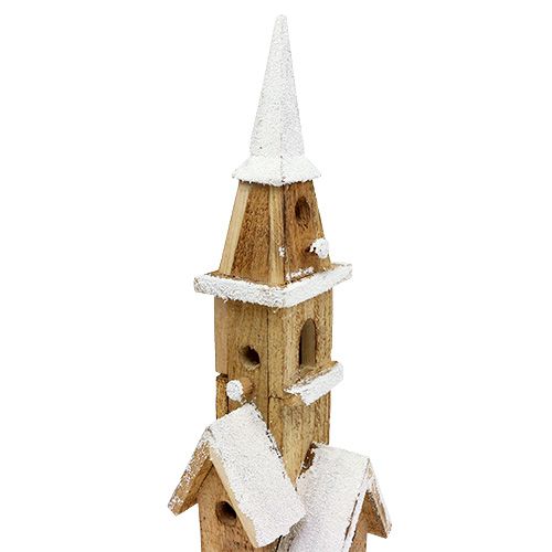 Floristik24 Igreja de madeira com iluminação 40cm