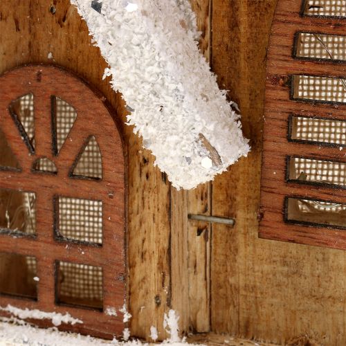 Floristik24 Igreja de madeira com iluminação LED branco quente 5L 16cm x 27cm