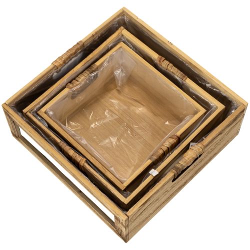 Caixa de madeira com quadro-negro e divisória interna, conjunto com 3 tamanhos, 30 cm | Floristik24.pt