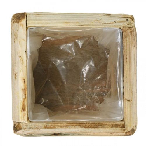 Itens Vaso para plantas caixa de flores vaso de madeira natural 12×12×8,5cm
