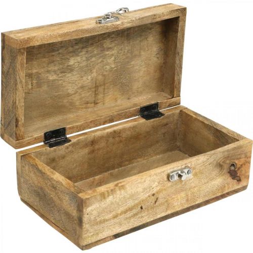 Caixa de madeira com tampa porta joias caixa de madeira 21,5×11×8,5cm