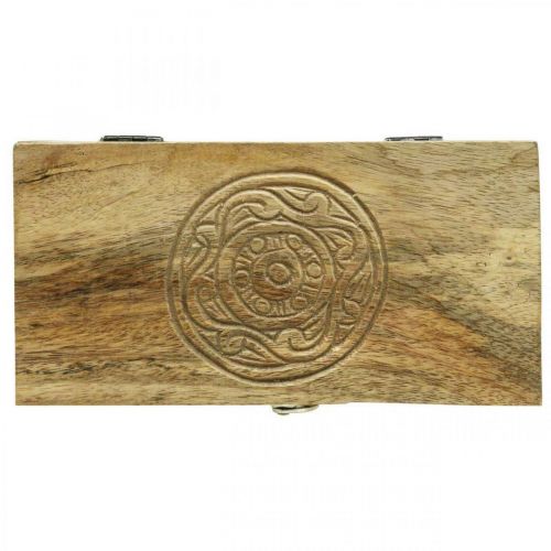 Floristik24 Caixa de madeira com tampa porta joias caixa de madeira 21,5×11×8,5cm