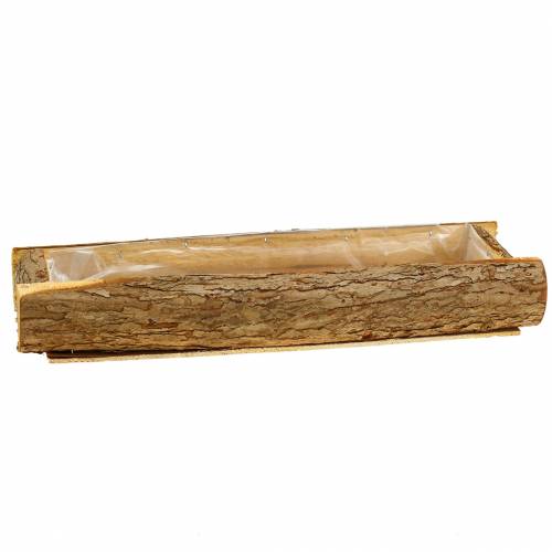 Floristik24 Plantador de madeira natural 40cm x 15cm Alt. 6cm