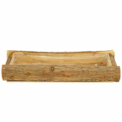 Floristik24 Plantador de madeira natural 40cm x 15cm Alt. 6cm