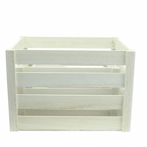 Floristik24 Caixa de madeira branca 43,5cm / 37,7cm / 31,8cm conjunto de 3