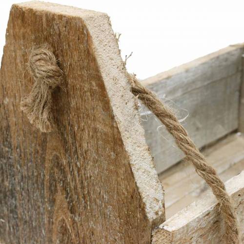 Floristik24 Caixa de madeira para plantar, caixa de ferramentas, caixa de planta com alça, decoração de madeira 30cm