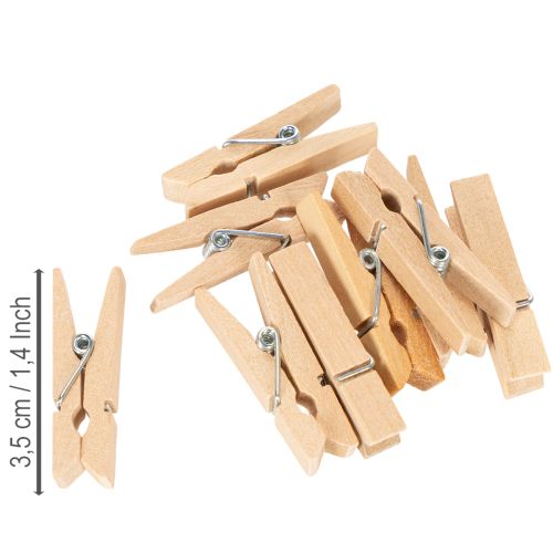 Itens Mini prendedor de roupa decorativo de madeira, 3,5 cm, 50 unidades