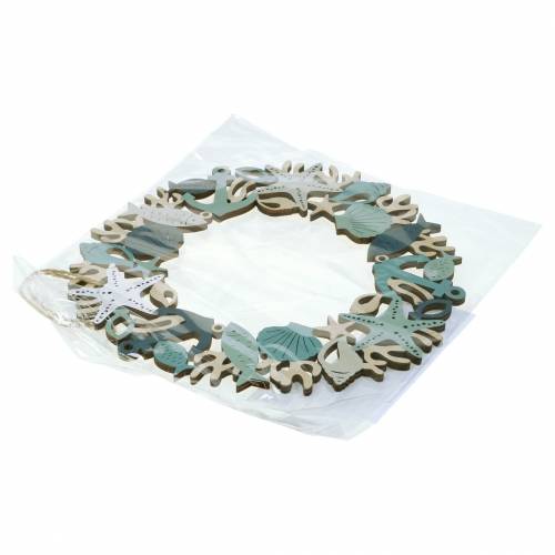 Floristik24 Guirlanda de madeira marítima para pendurar 21cm