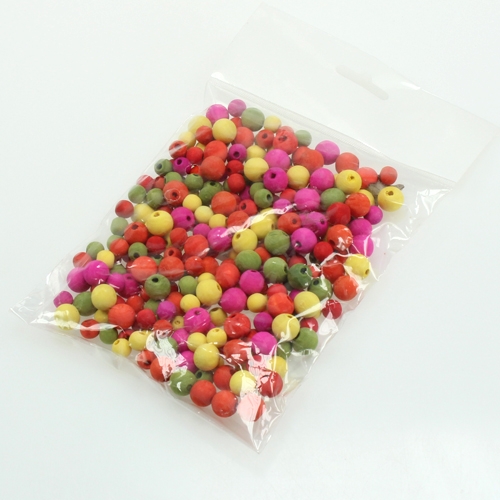 Floristik24 Contas de madeira cores sortidas Ø8mm, Ø12mm 90g