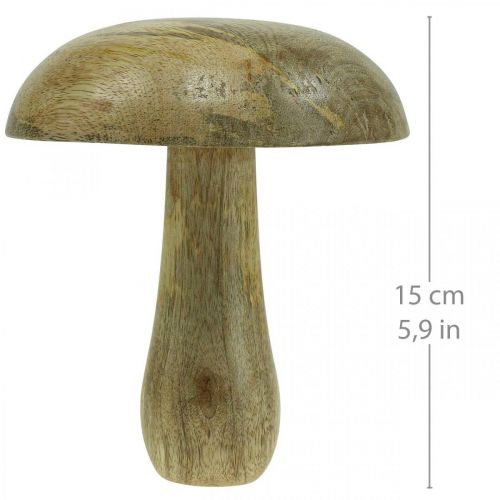 Floristik24 Cogumelo de madeira natural, decoração de madeira amarela outono deco cogumelos 15×13cm