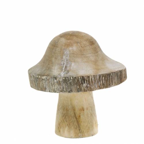 Floristik24 Cogumelo de madeira natural / branco Alt.10cm