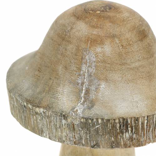 Floristik24 Cogumelo de madeira natural / branco Alt.10cm