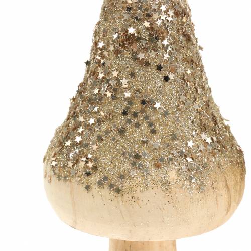 Floristik24 Cogumelo de madeira com glitter H17cm 2pcs